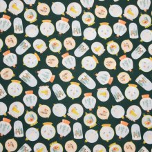 Groene Katoen met sneeuwbollen van Poppy