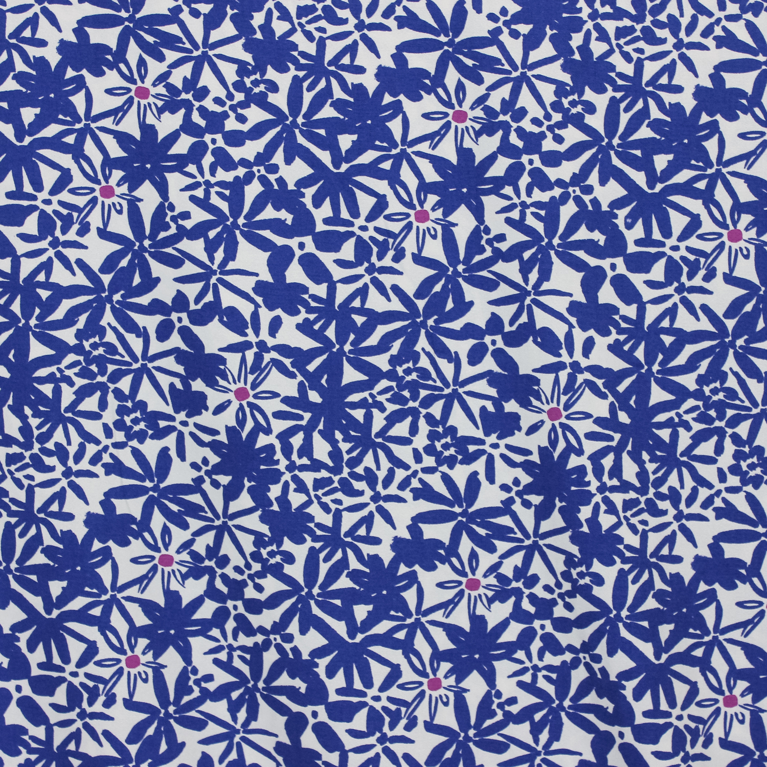 Viscose crêpe wit met blauwe bloemen 'Flowery' - Mind the maker