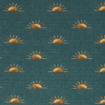 Turquoise gemêleerde katoen tricot met zonnen