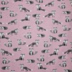 Roze Katoen Tricot met  grijze Vosjes