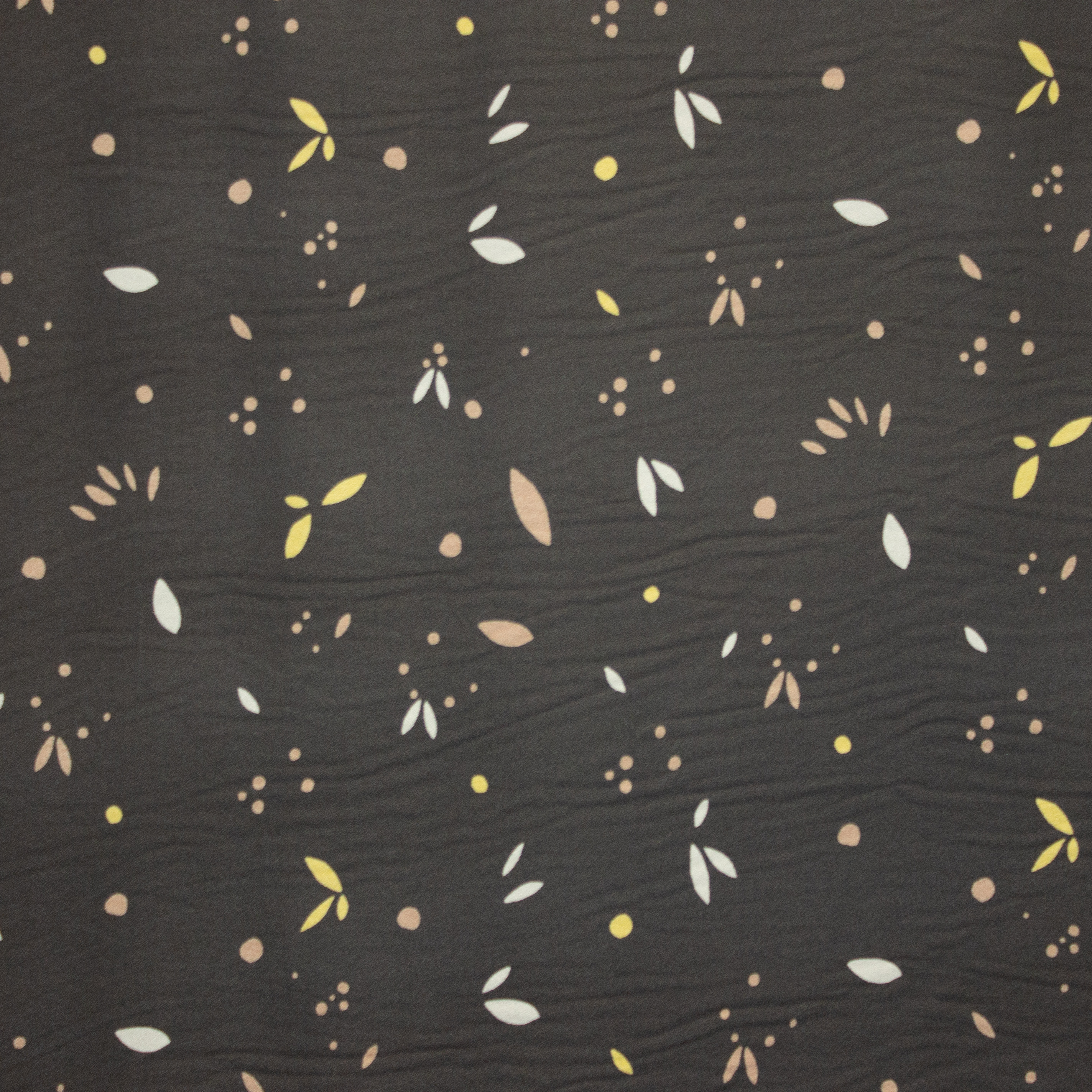 Grijze ecovero viscose met spatten en blaadjes van Mind The Maker