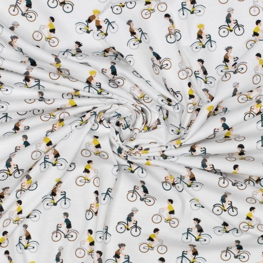 Tricot wit met fietsers