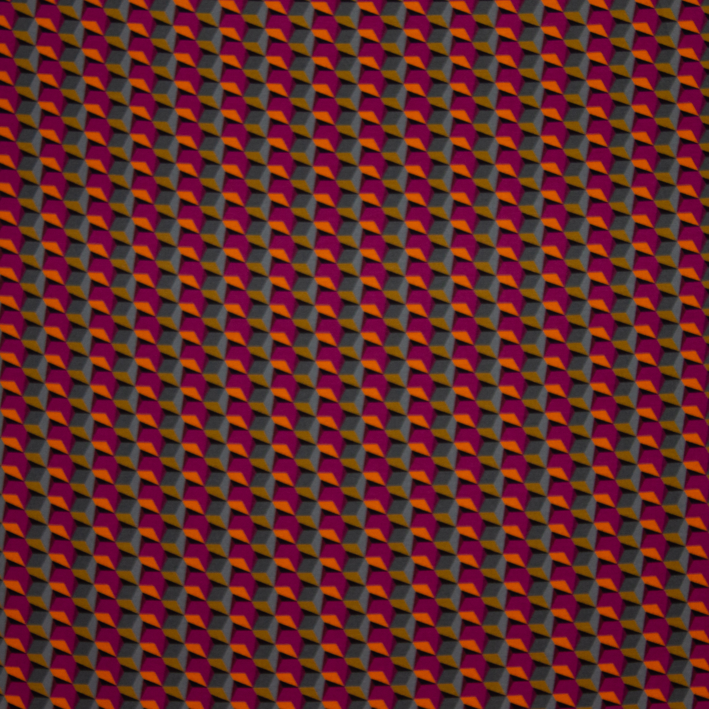 Italiaanse Punta di Roma met roze / blauw geometrisch motief - Alta Moda