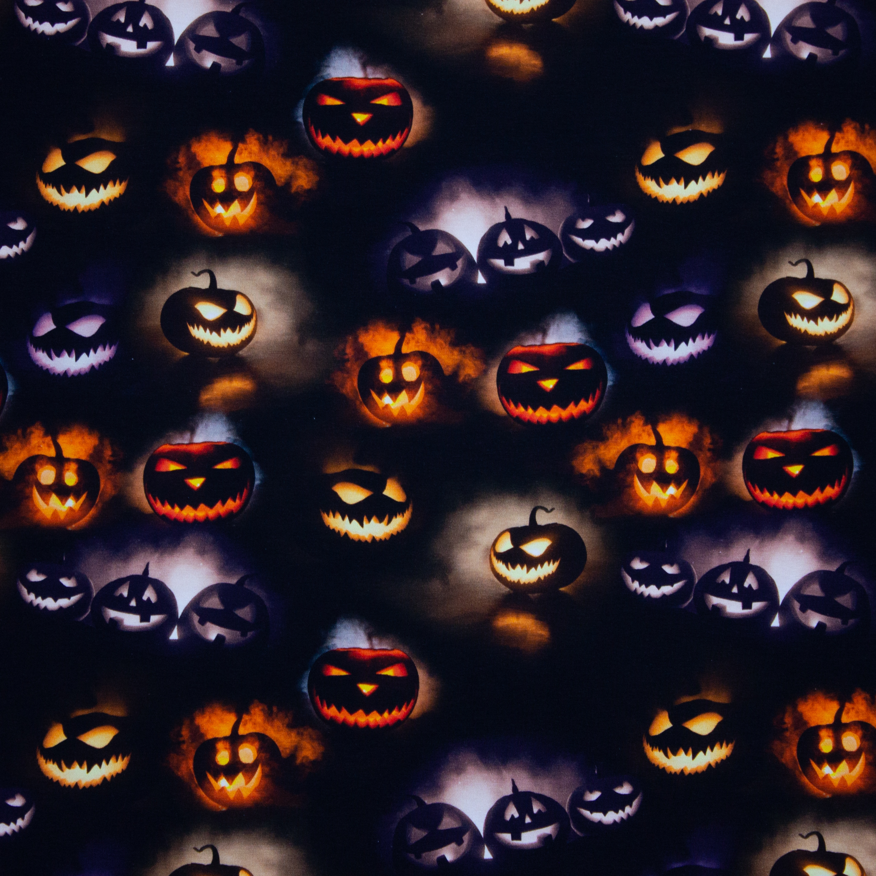 Zwarte Tricot met Halloween Pompoenen