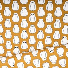 Mosterd French Terry met Uiltjes van Eva Mouton