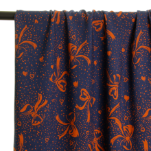 Blauwe viscose met strikken - Atelier Jupe
