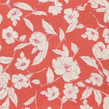 Rode viscose linnen met bloemen
