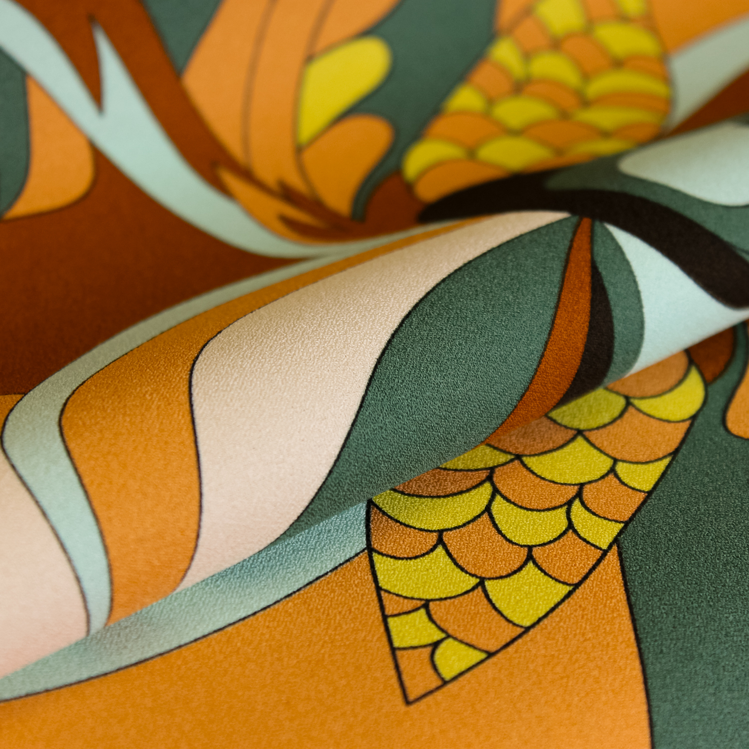 Crêpe polyester multicolor met print