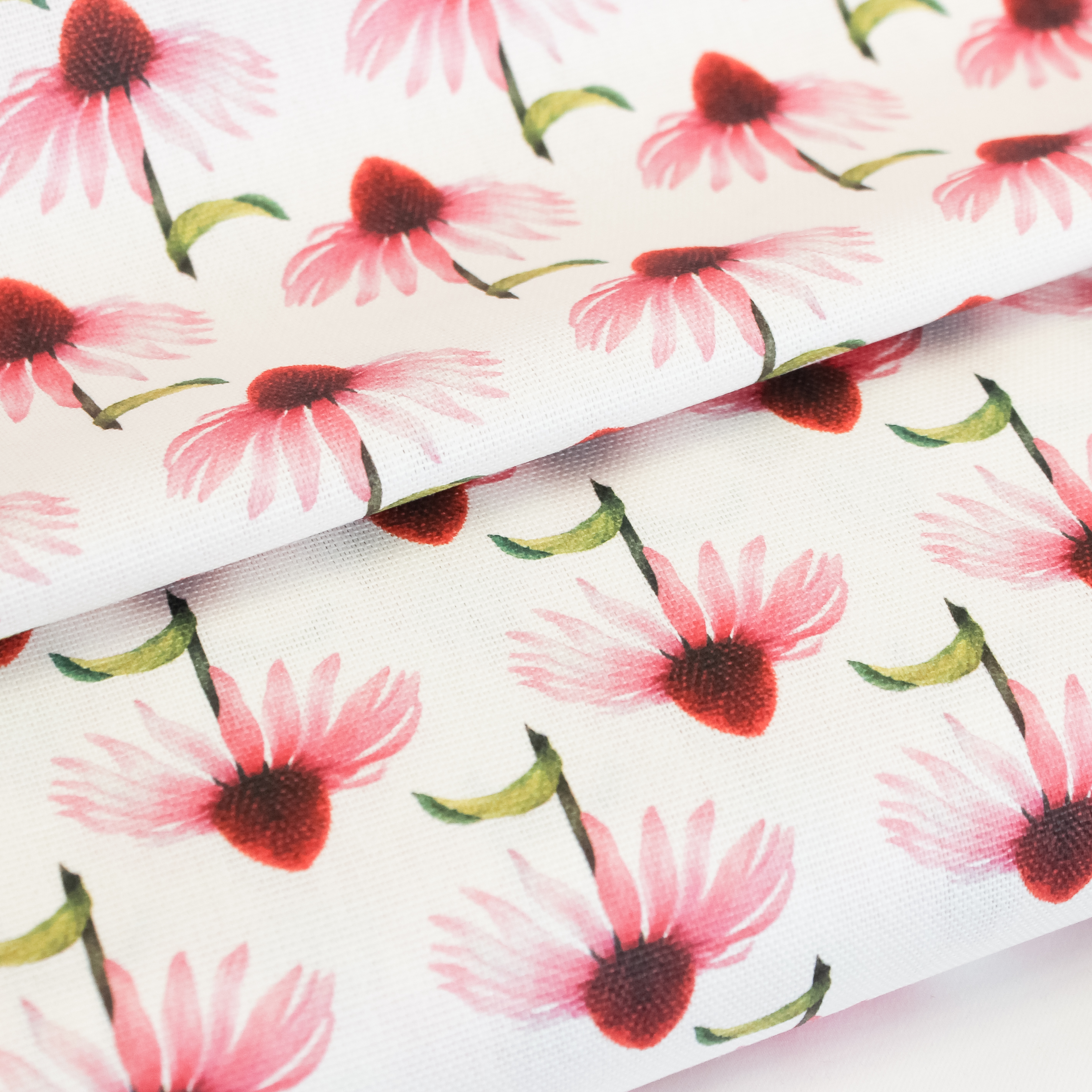 Canvas wit met bloemen