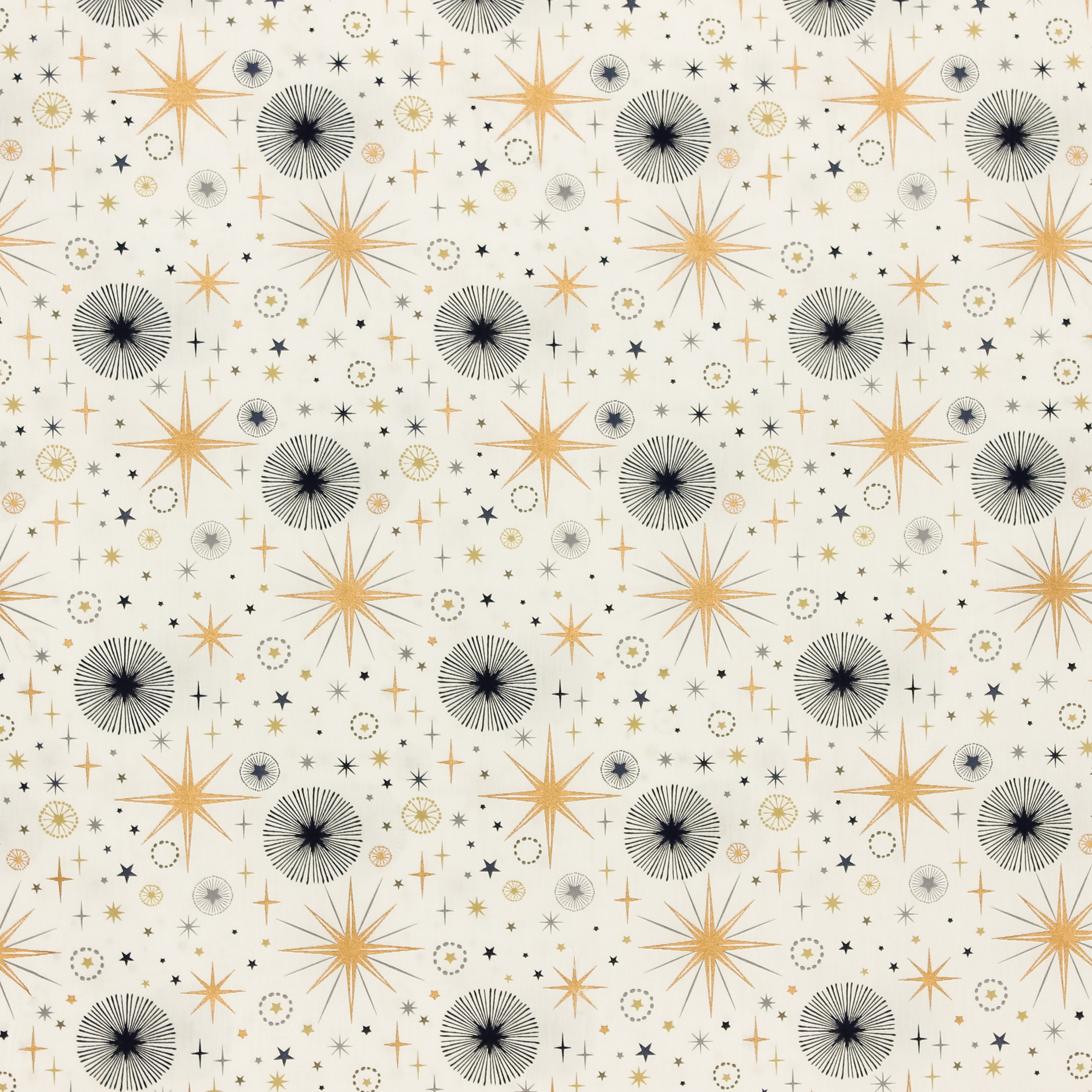 Witte katoen met sterren