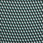 Zwarte Italiaanse viscose tricot met turquoise en wit motief