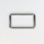 Rechthoekige ring - zilverkleurig - 3 x 1,5 cm