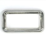 Rechthoekige ring - zilverkleurig - 4 x 1,5 cm - zwaar
