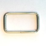 Rechthoekige ring - zilverkleur - 3,8 x 2 cm