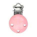 Fopspeen clip hout - baby roze - 30 mm