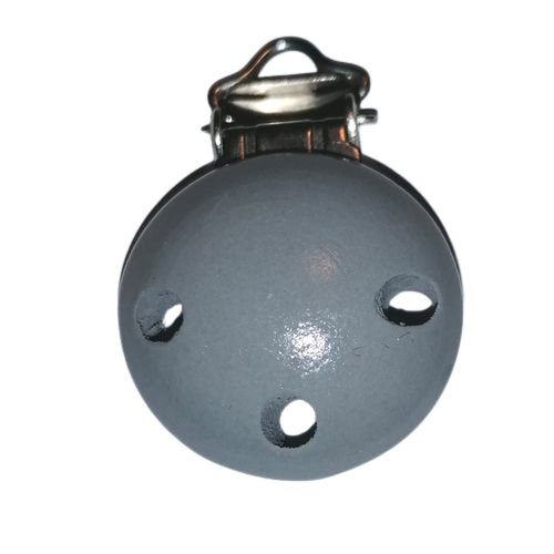 Fopspeen clip hout - grijs - 30 mm