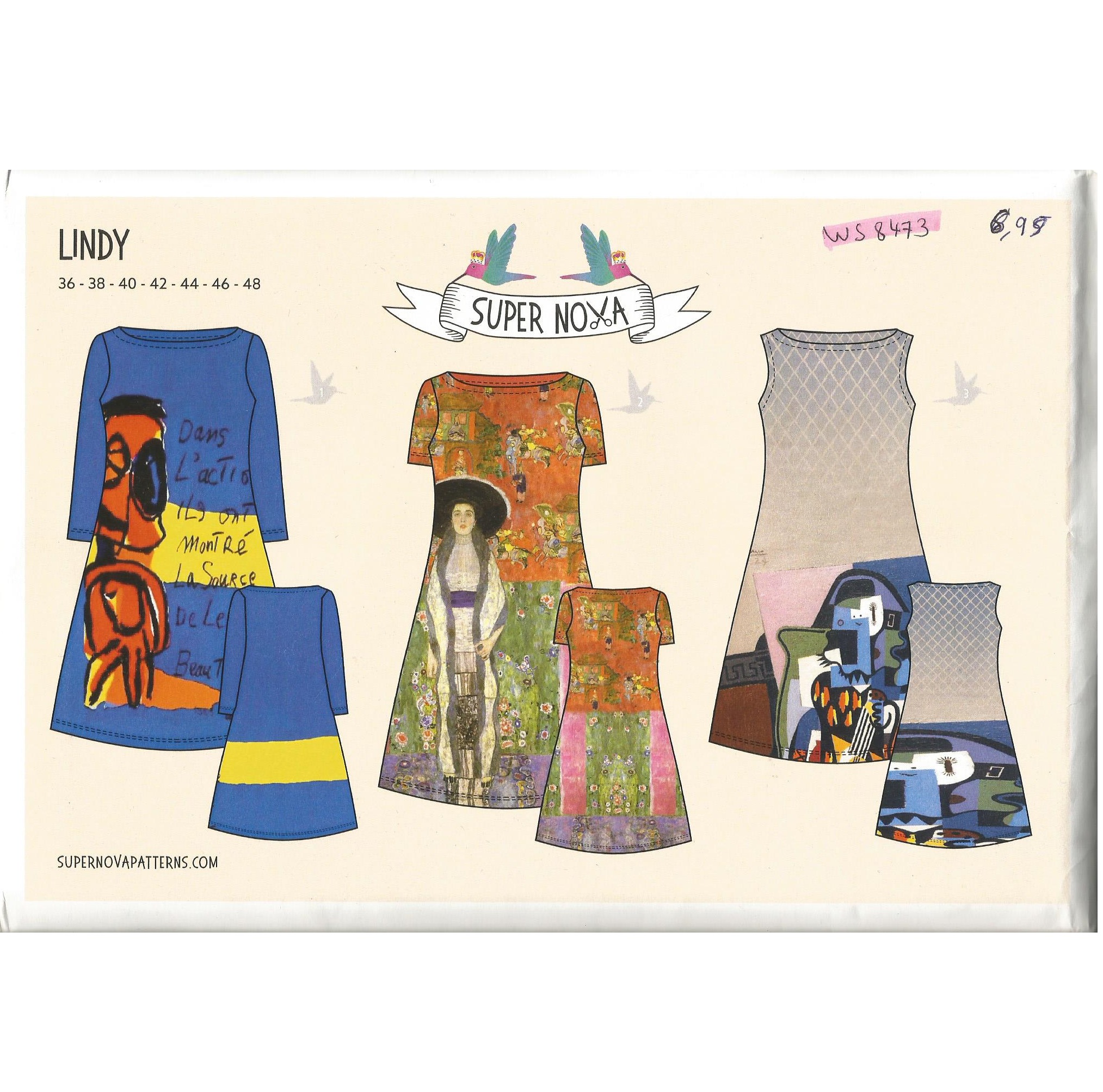 Patroon dames jurk in tricot (maat 36 - 48) - 'Lindy' van Super Nova