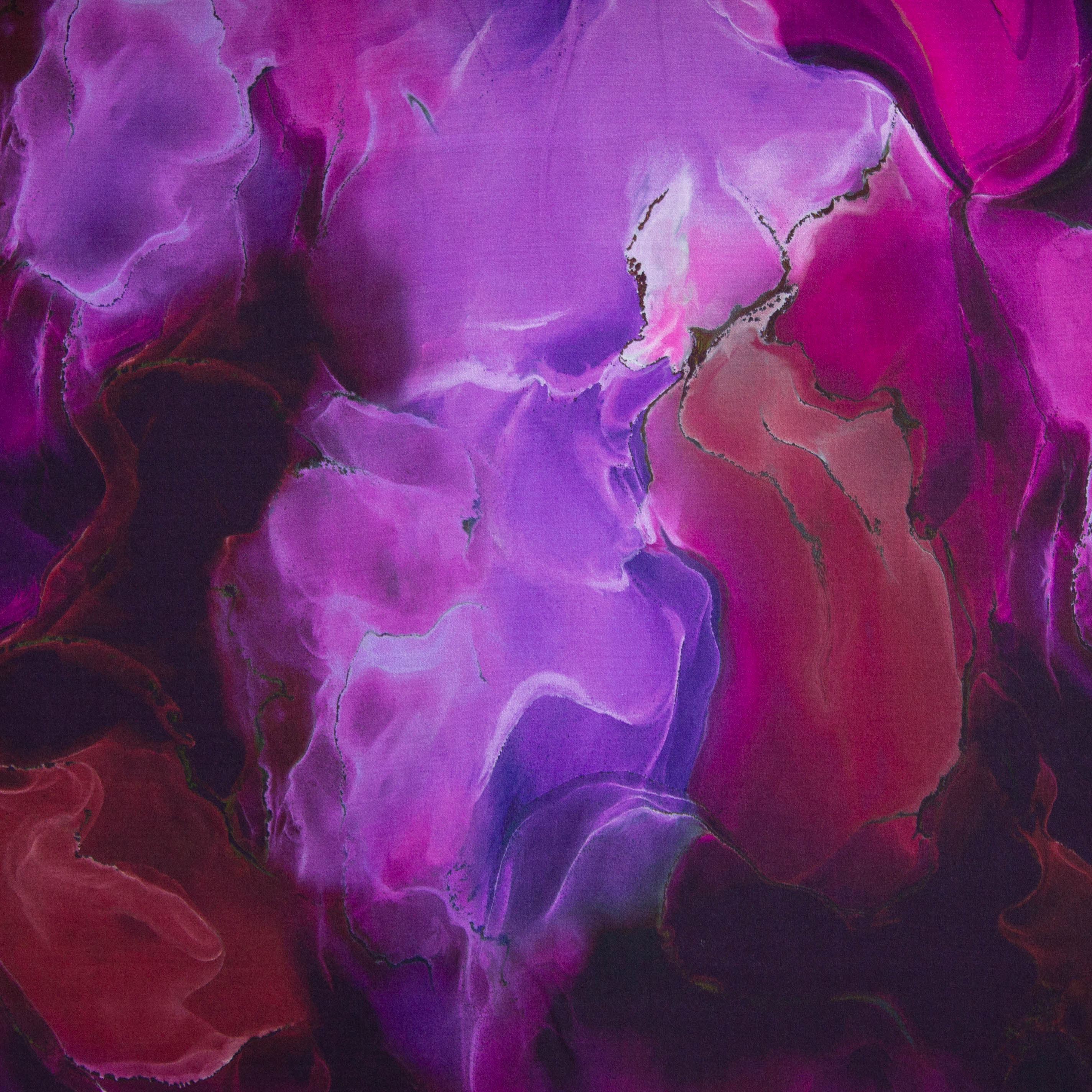 Zijde viscose mengeling abstract marbel paars - Lorré - Alta Moda