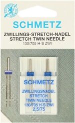 Stretch tweelingnaald - 2,5/75 - 2 stuks - Schmetz