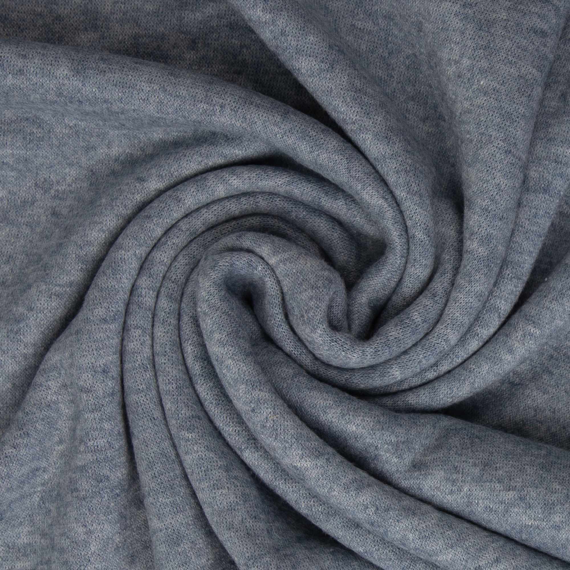 Gebreide stof gemêleerd blauw 'Kai'