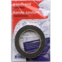 Opstrijkbaar naadband - 1 cm x 12,5 m - zwart