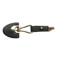 Siersluiting - zwart leder & goudkleurige sluiting - 10 cm x 3,3 cm