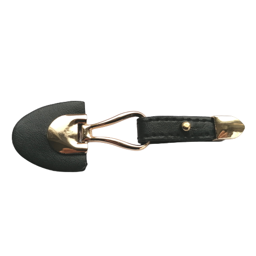 Siersluiting - zwart leder & goudkleurige sluiting - 10 cm x 3,3 cm