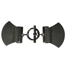 Siersluiting - bruin leder & gunmetal sluiting - 9 cm x 4 cm
