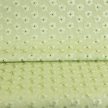 Groene viscose bloemetjes broderie