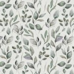 Witte canvas met bladeren van Poppy