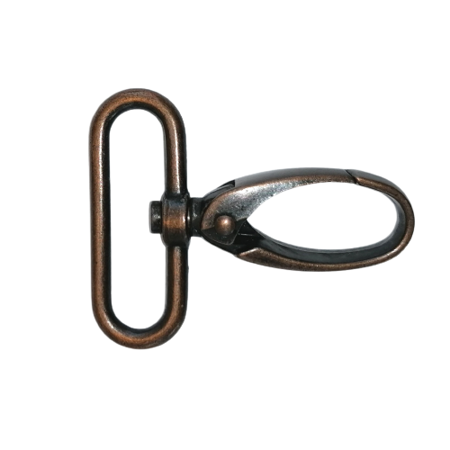Musketonhaak - oud koper - 38 mm