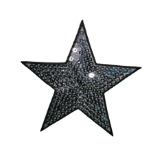 Pailletten applicatie - zilveren ster - 8 cm
