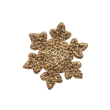 Applicatie - sneeuwvlok goud glitter - 3,5 cm