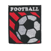 Applicatie met tekst 'football' - voetbal - 4,5 x 5,5 cm