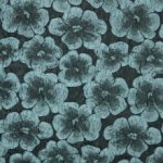 jacquard met bloem in glansdraad