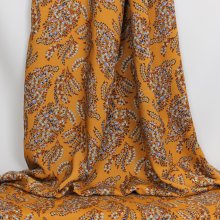 Oranje viscose met bloemen van La Maison Victor