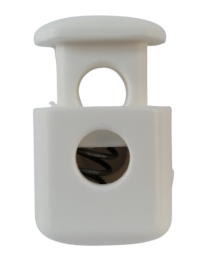 Koordstopper plastic - grote blok 38 mm - wit