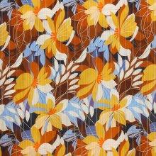 Katoen met kleurrijke bladeren en metallic strepen - Knipmode Collectie Lente-Zomer 2022