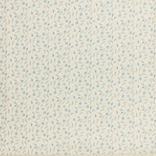 Witte tetra katoen met blauwe blaadjes