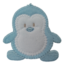Applicatie - babyblauwe pinguïn - 7 x 6,5 cm