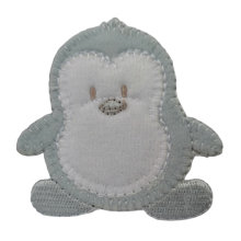 Applicatie - grijze pinguïn - 7 x 6,5 cm