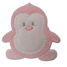 Applicatie - baby roze pinguïn - 7 x 6,5 cm