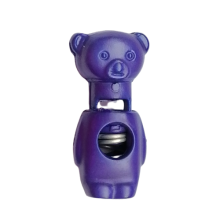 Koordstopper plastic beertje 28 mm - paars