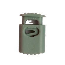 Koordstopper plastic met ribbels 20 mm - donker munt