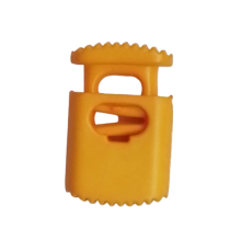 Koordstopper plastic met ribbels 20 mm - geel