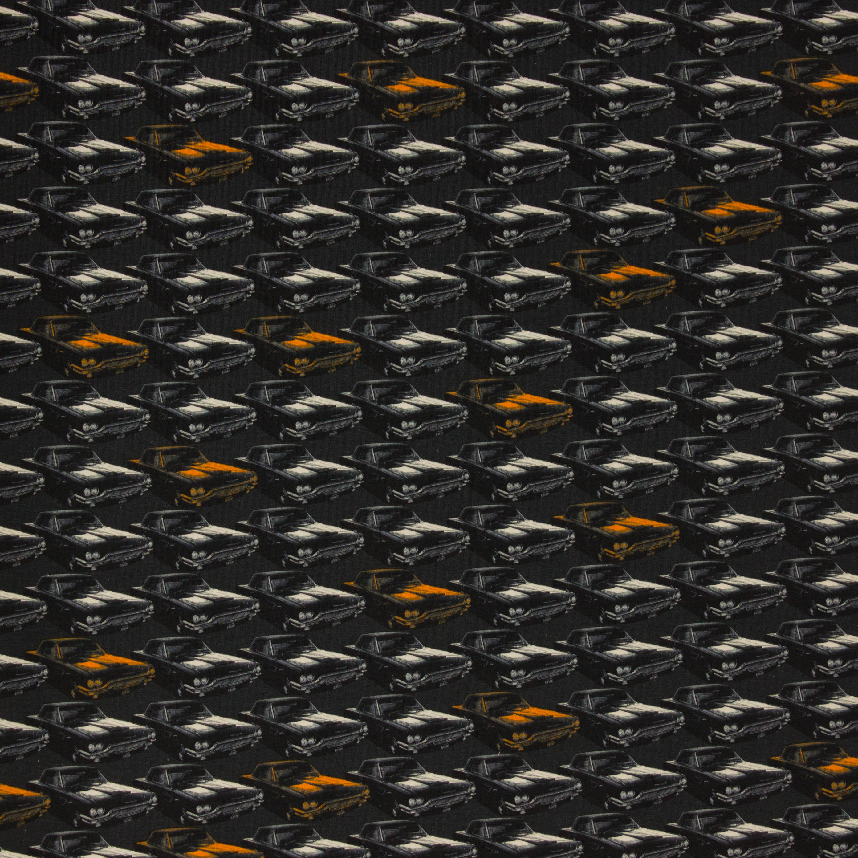 Tricot zwart met auto's Fast Cars - Poppy