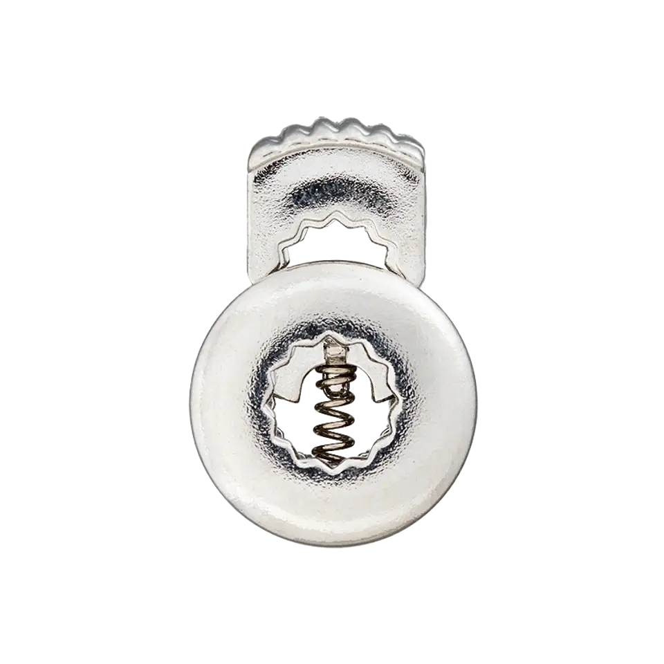 Koordstopper plastic plat rond 25 mm - zilver