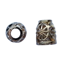 Koord einde metaal 14 mm - gevlochten kegel goud (opening 5 mm)