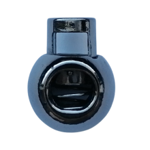 Koordstopper metaal rond 20 mm - gunmetal / zwart zilver