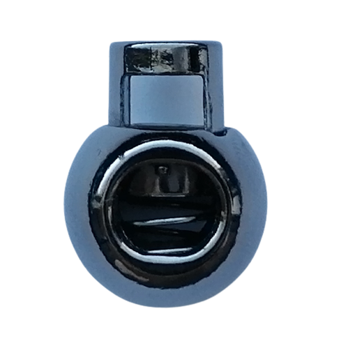 Koordstopper metaal rond 20 mm - gunmetal / zwart zilver